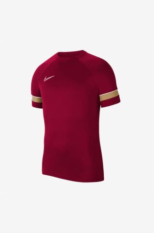 Nike M Nk Df Acd21 Top SS CW6101-677 Bordo Erkek Futbol Tişörtü